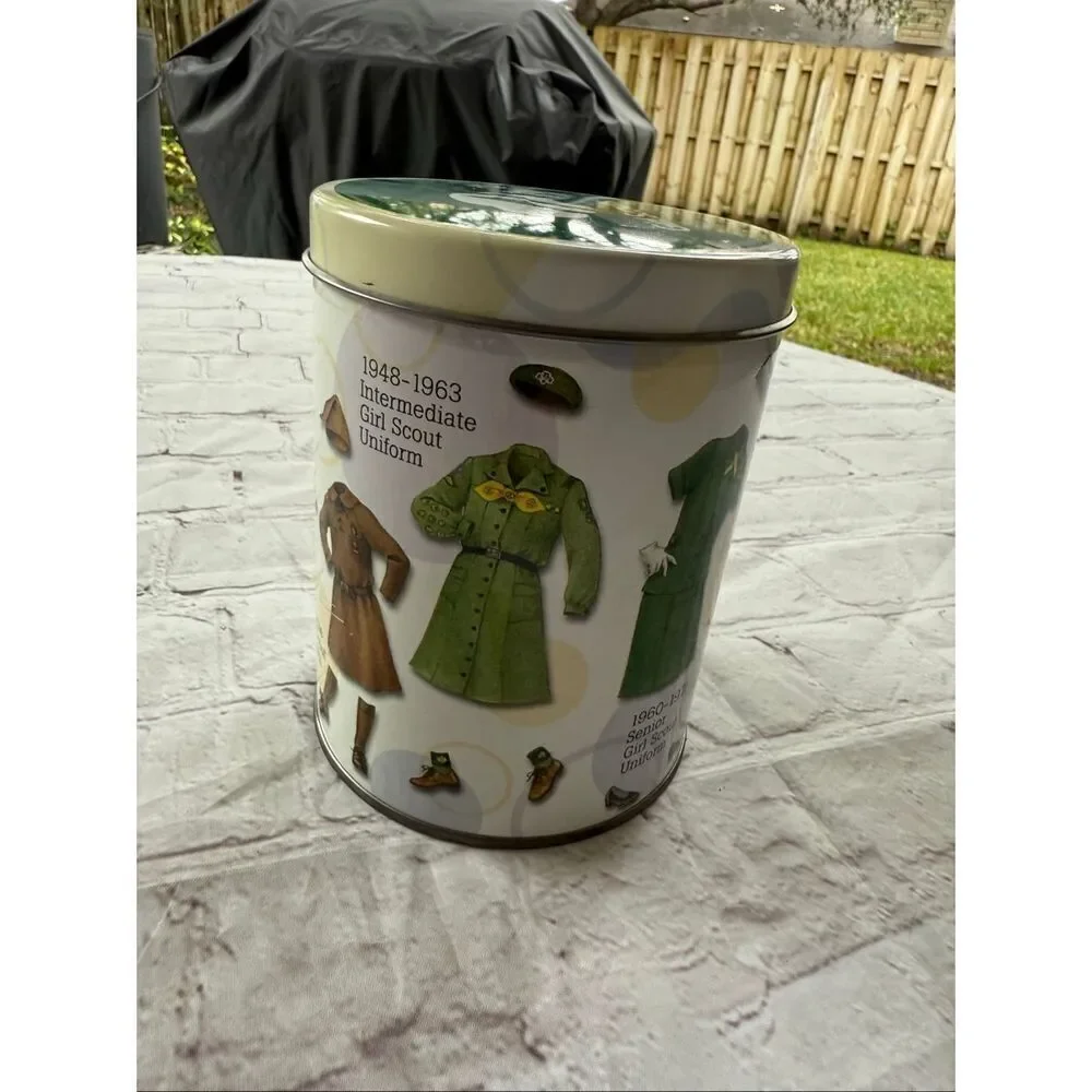 Girl Scouts Uniforms Through The Years Collectible Tin Small Round 1927-Present